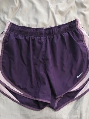 Nike Women's Purple Running Shorts with Light Pink Side Trim